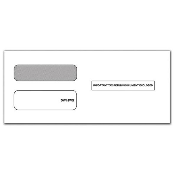 1099 Double Window Wide Envelope for 3 Up 1099s, Self Seal