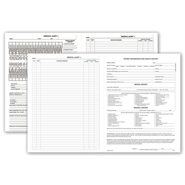 Four-Page Dental Exam Record, Without Treatment Plan