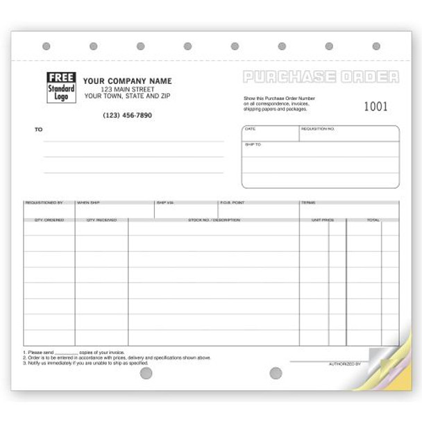 Purchase Orders, Classic Design, Small Format Purchase Orders, Classic Design, Small Format