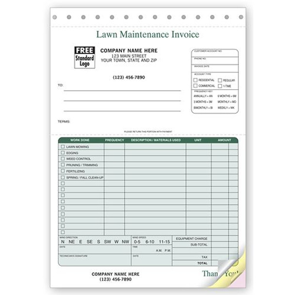 Landscaping Invoice - 6 3/8 x 8 1/2