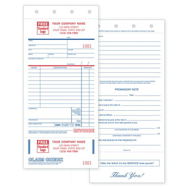 Service Orders - with Claim Check and Carbons