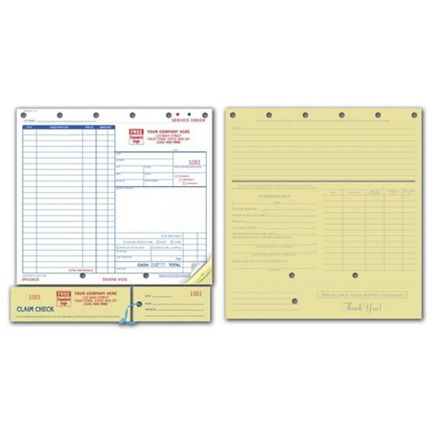Service Orders, Carbonless, Claim Check, Large Format