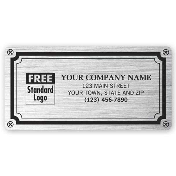 Weatherproof Plate Label, Brushed Silver Poly, 4 X 2"