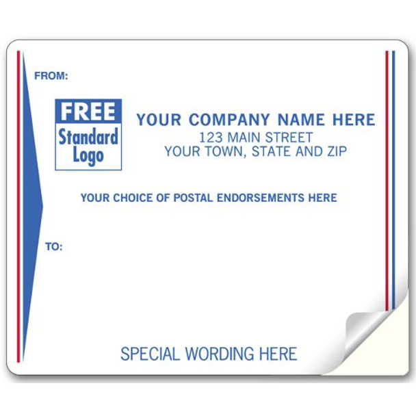 Mailing Labels, Laser/Inkjet, White w/ Blue/Red Stripe