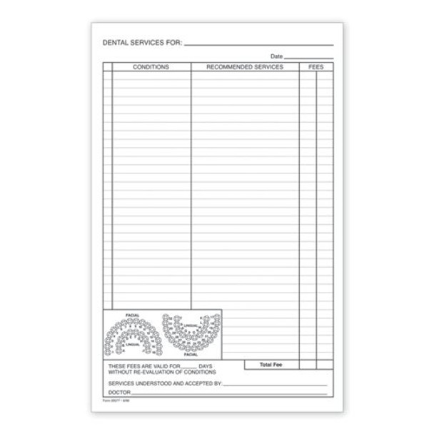 Dental Patient Treatment Form, 5.5" x 8.5"