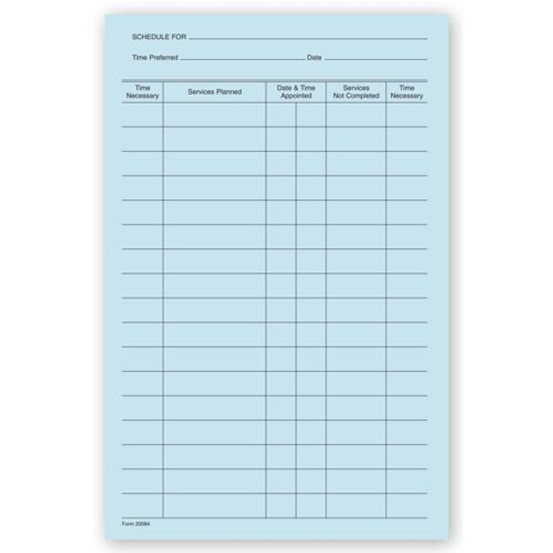 Dental Treatment Schedules