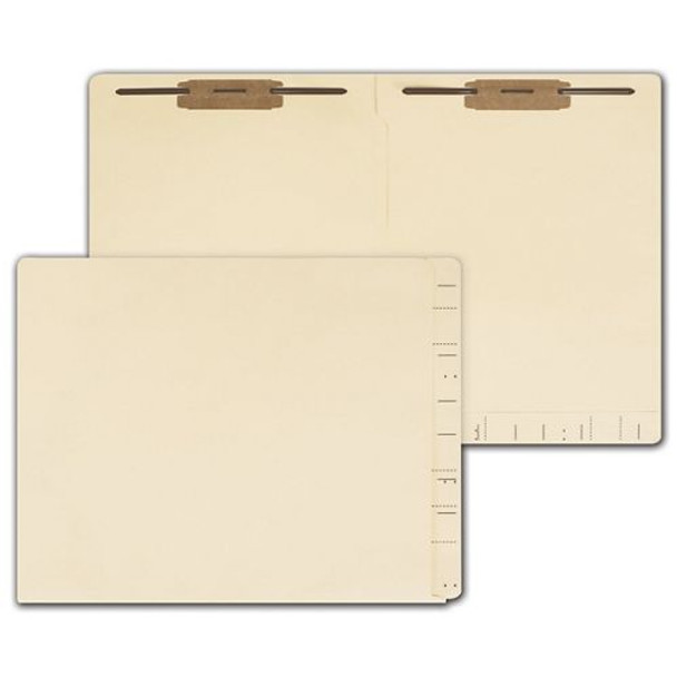 End Tab Full Pocket Manila Folder, 11 pt, Two Fastener