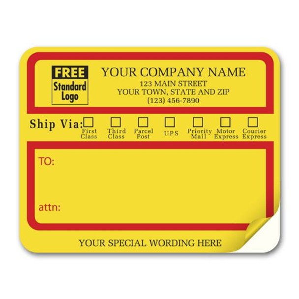 Jumbo Mailing Labels w/ "Ship Via" Check Boxes, Padded