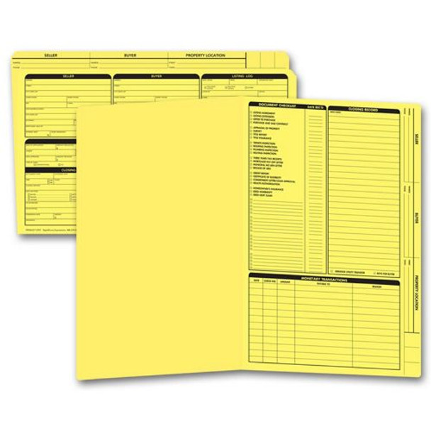 Real Estate Folder, Right Panel List, Legal Size, Yellow Real Estate Folder, Right Panel List, Legal Size, Yellow