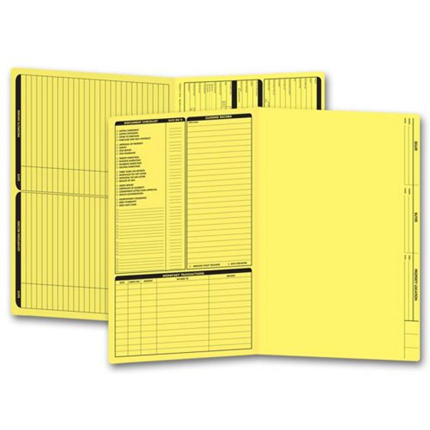Real Estate Folder, Left Panel List, Legal Size, Yellow Real Estate Folder, Left Panel List, Legal Size, Yellow