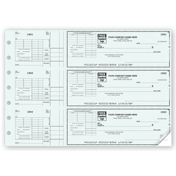 3-On-A-Page Check With Corner Voucher