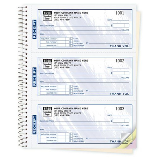 Cash Receipt Books, Colors Design, 3 To Page