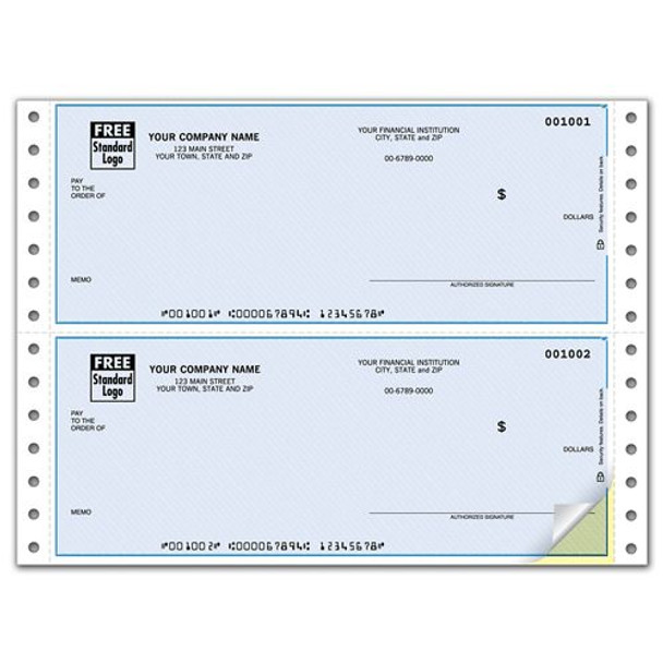 Continuous 3 1/2" Unlined Check, QuickBooks Compatible