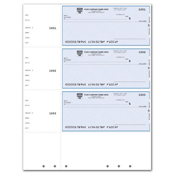 Laser Wallet Check, Lined, Hole-Punched