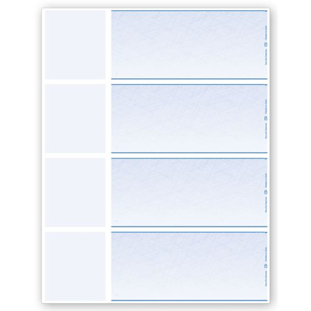 Laser 4-Up Wallet, Blank Check Stock