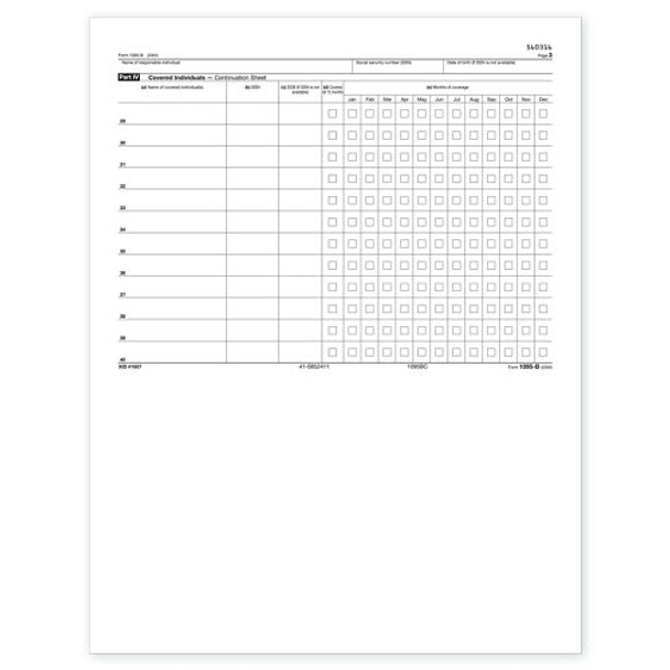 Laser 1095B ACA Continuation Sheet