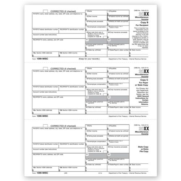 3-Up Laser 1099-MISC Income