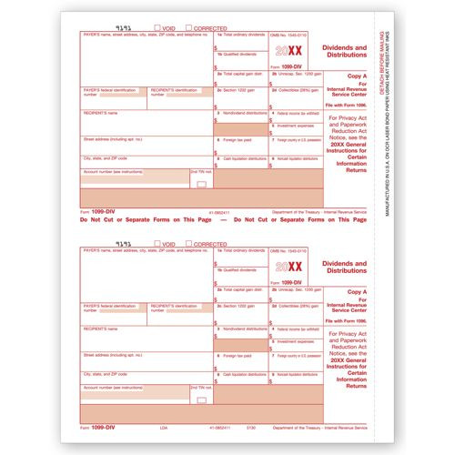 Laser 1099-DIV Income, Federal Copy A