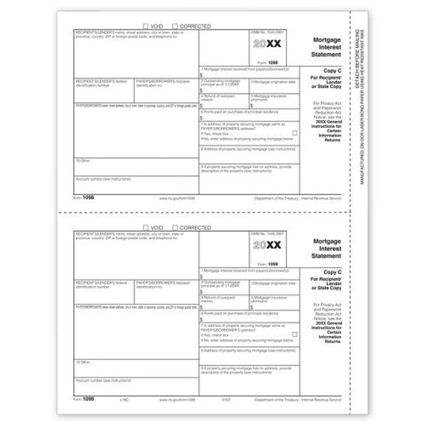 Laser 1098 Mortgage Interest, Lender or State Copy C Laser 1098 Mortgage Interest, Lender or State Copy C