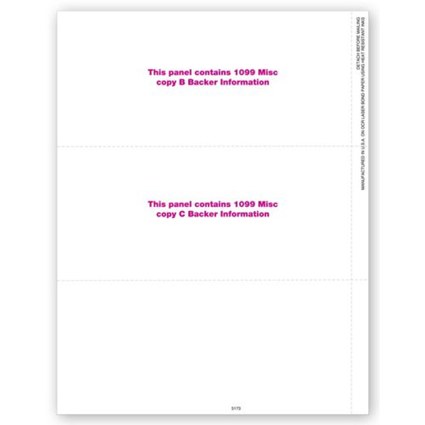 3-Up Blank Laser 1099-MISC Income