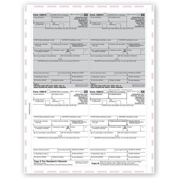 4-Up Laser 1099-R, Pressure Seal