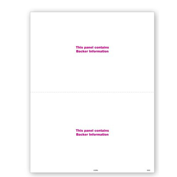 2-Up Blank Laser W-2 with Backer, Bulk