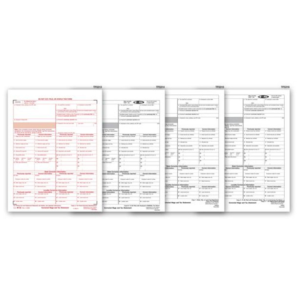 Laser W-2C Corrected Wage & Tax Statement Set, 4-part