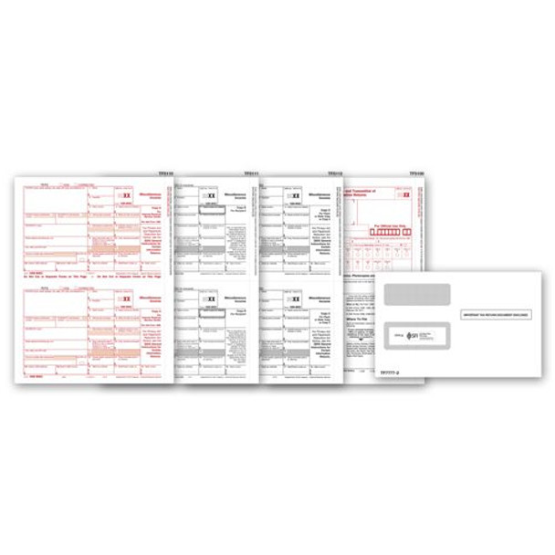 Laser 1099-MISC Income Set & Envelope Kit, 4-part