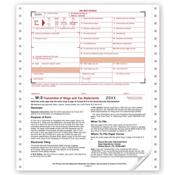 Continuous W-3 Transmittal, 2-part