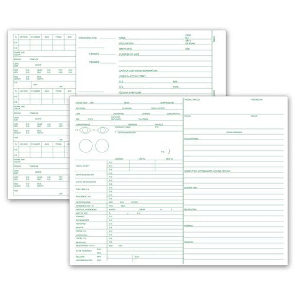 Optometry Vision Exam Analysis Records, 2 Side Optometry Vision Exam Analysis Records, 2 Side