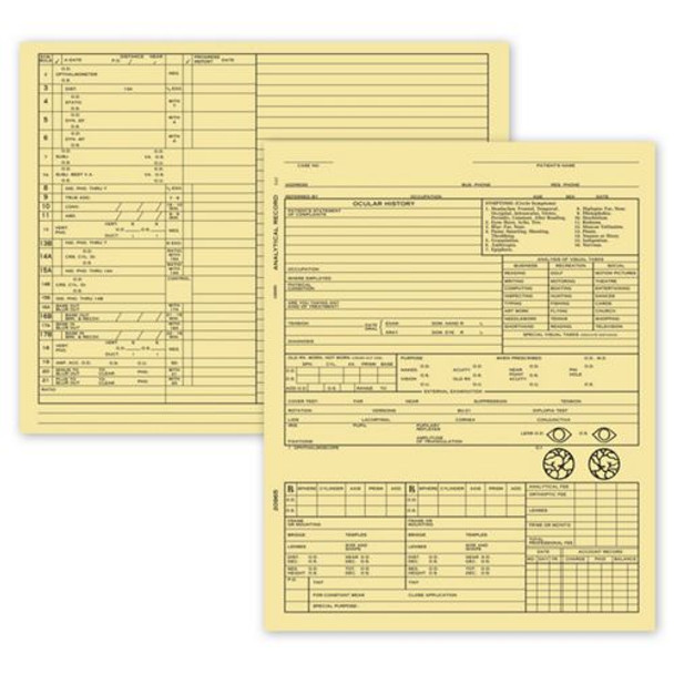 Optometry Exam Record Form, Folder Style - Card File Optometry Exam Record Form, Folder Style - Card File