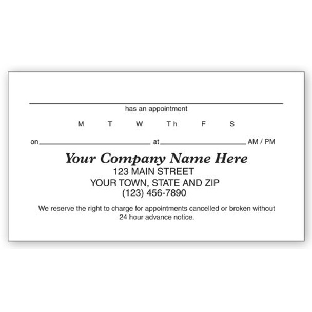 Appointment Business Card, 1 Sided, Vellum Stock