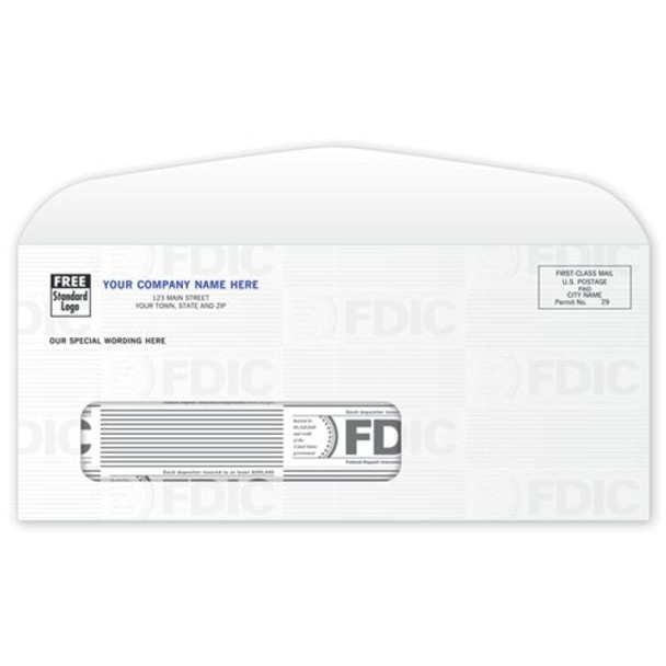 24# White FDIC Tint #9 Window Envelope