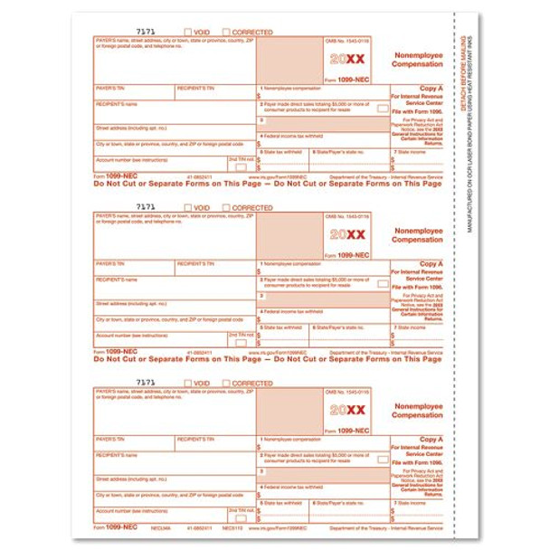 1099 NEC  FED COPY A CUT SHEET