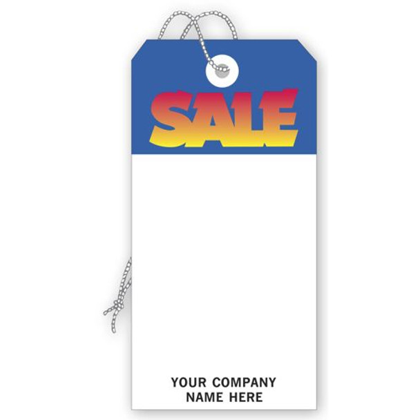 "Sale" Tag, Stock, Blue & White, Large