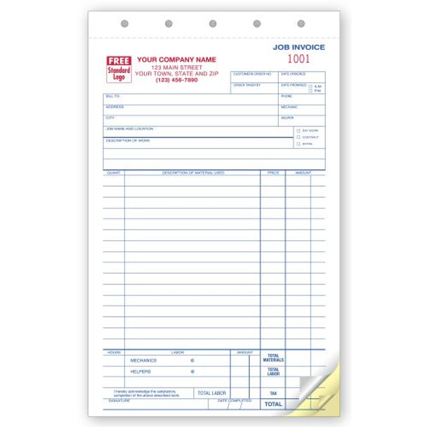 Work Orders, Carbonless, Small Format Work Orders, Carbonless, Small Format
