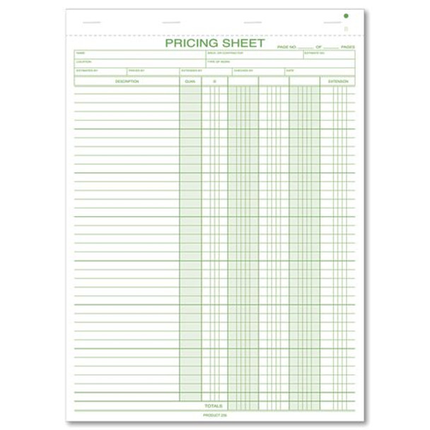 Pricing Sheets