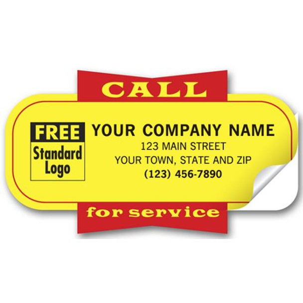 Service Labels, "Call for Service", Yellow, Padded