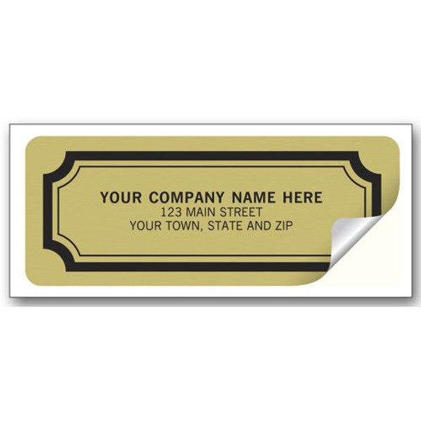 Advertising Labels - 2 1/2 x 1 - Embossed Gold Foil Paper