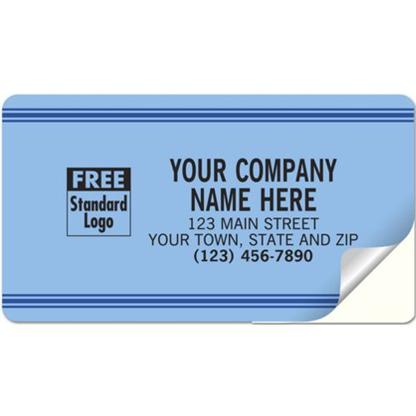 Large Service Labels, Padded,  Blue with Blue Stripes