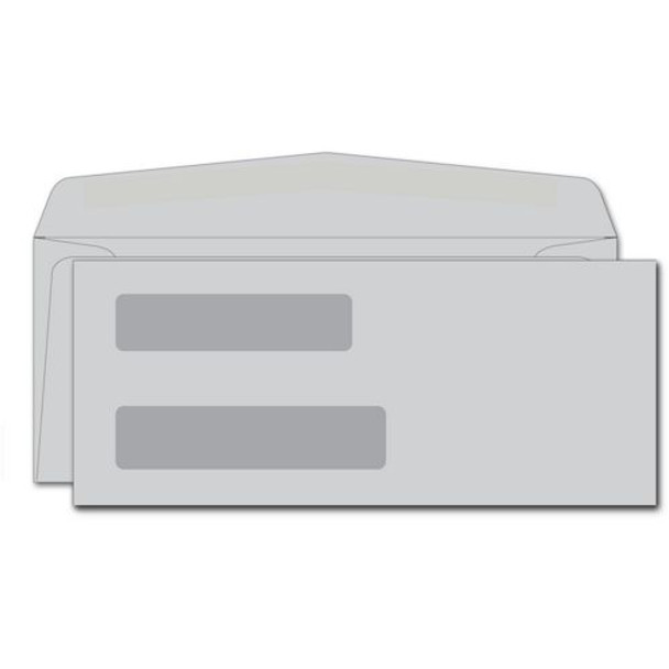 Double Window Gray Envelope For Voucher Checks