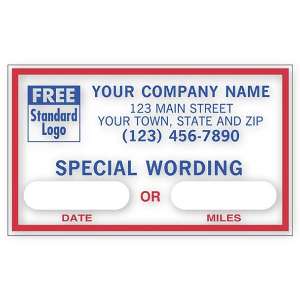 Removable Adhesive Windshield Label, Custom Message