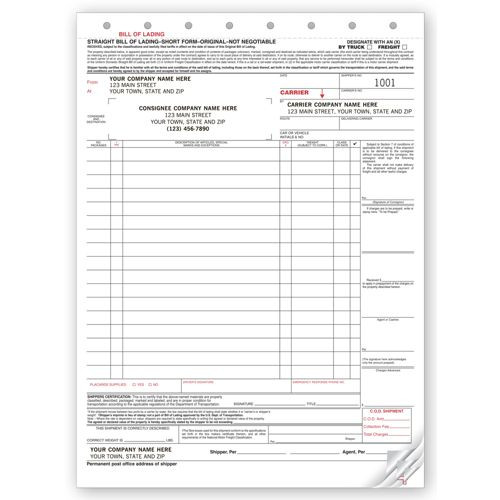 Bills of Lading - Large Carbonless