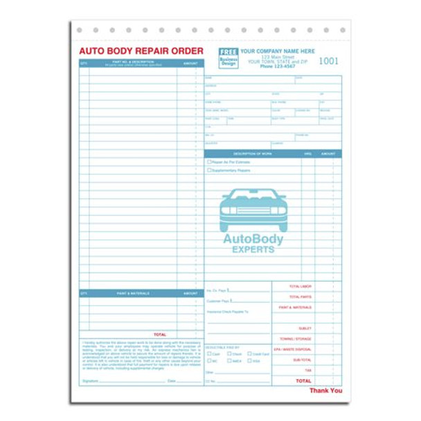 Auto Body Repair Orders Auto Body Repair Orders