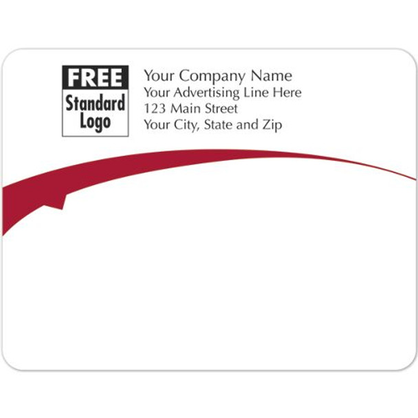 Rectangular Mailing Label w/Red Arc 5x3 7/8