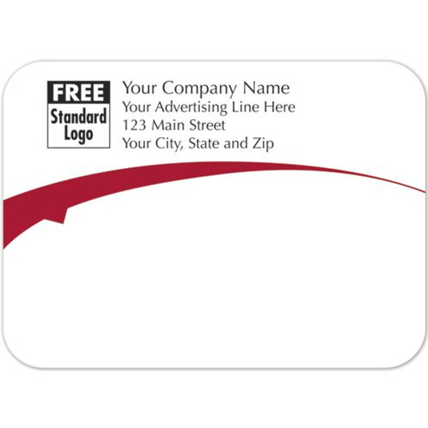 Rectangular Mailing Label w/Red Arc 3.87x2.81