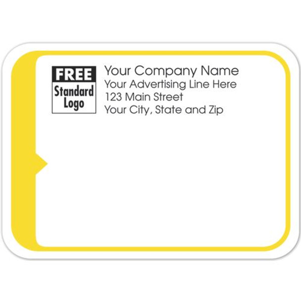 Rectangular Mailing Label w/Yellow Trim 3.87x2.81