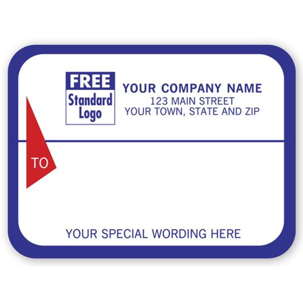 Mailing Labels, Rolls, White w/ Blue Borders