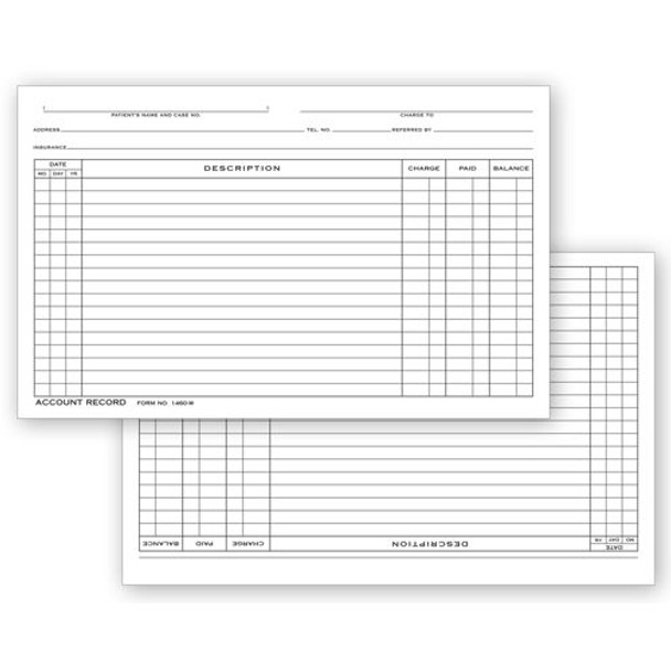 Account Record Billing Card, Single Entry