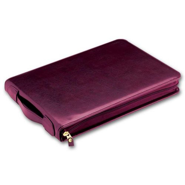 3-On-A-Page Zippered Leather-Like Urethane Portfolio